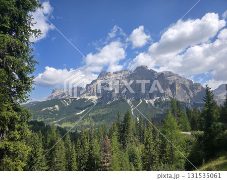Val badia Dolomites mountains Italy panorama 131535061