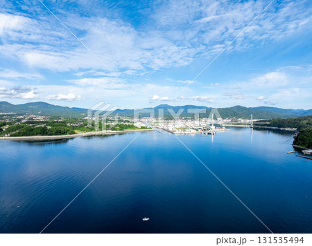 気仙沼湾横断橋と気仙沼湾（宮城県気仙沼市） 131535494