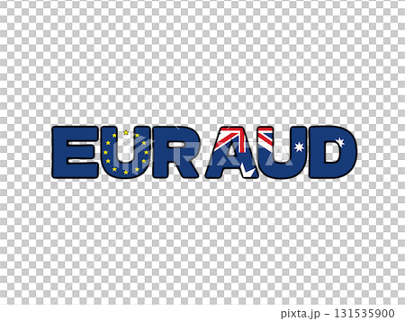 Simple illustration of a currency pair with the euro and Australian dollar flag pattern Simple illustration of a currency pair with the euro and Australian dollar flag pattern 131535900