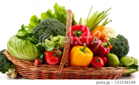 basket with vegetables 131536190