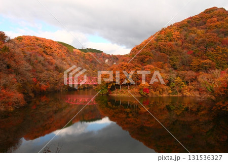 帝釈峡 神龍橋の紅葉 131536327