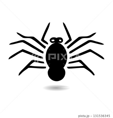 Scary Spider Silhouette Vector Icon. A creepy Halloween tarantula vector symbol. Scary Spider Silhouette Vector Icon. A creepy Halloween tarantula vector symbol. 131536345