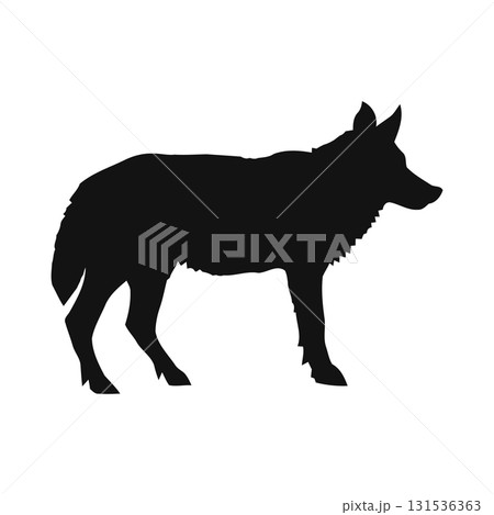 Wolf and Coyote Vector Silhouette. A wild dog predator vector illustration. 131536363