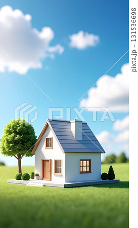 庭付きのモダンな小さな家 131536698