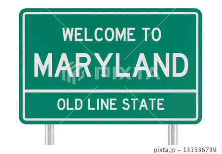 Welcome to Maryland, road sign. 3D rendering 131536739