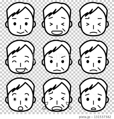 Men with various facial expressions 131537382
