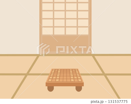 将棋台が置いてある和室の部屋のイラスト 131537775