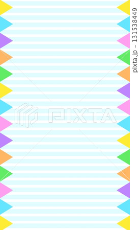 キュートでポップなガーランドのフレーム背景 131538449