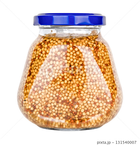 grain mustard in a glass jar .isolate grain mustard in a glass jar .isolate 131540007