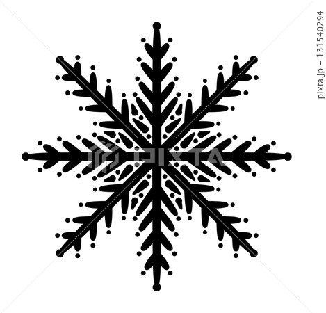 Geometric snowflake design with clean symmetrical shape. Winter icon and seasonal pattern, isolated frosty element for decoration and minimal graphics. 131540294