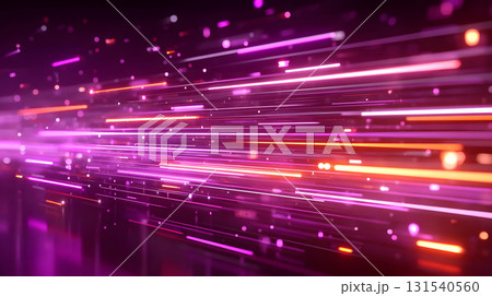 vibrant abstract background featuring glowing lines in shades of purple, pink, and orange, creating sense of motion and energy. dynamic flow evokes futuristic atmosphere 131540560