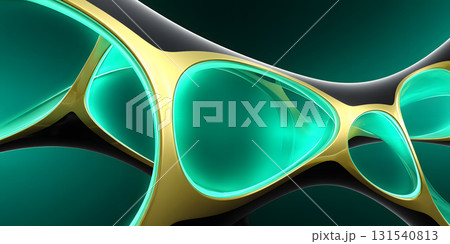 stunning organic tech texture featuring glowing emerald and amber elements intertwined with sleek black structures, creating captivating visual experience 131540813