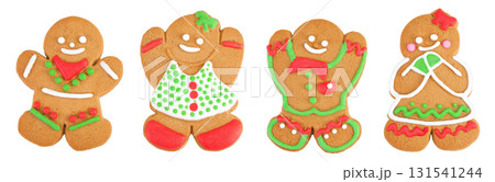 christmas gingerbread cookie isolated on white background 131541244