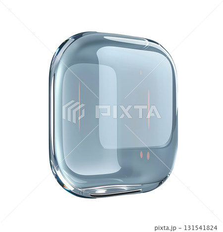 Glass UI element with light silver edges, curved layout, ideal for business app 131541824