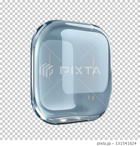 Glass UI element with light silver edges, curved layout, ideal for business app 131541824