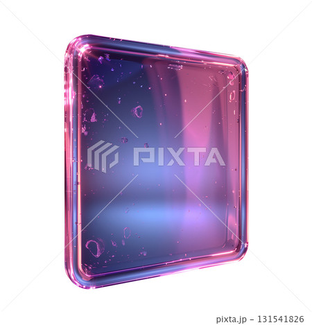 Glass UI message box with lavender glow, delicate sparkles and blush-pink gradient frame 131541826