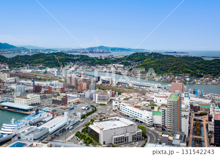 海峡ゆめタワーから望む下関市街と北九州市 海峡ゆめタワーから望む下関市街と北九州市 131542243