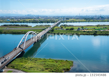 【木曽三川公園センター 】展望タワー展望室からの眺望 《岐阜県 海津市》 131543486