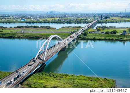 【木曽三川公園センター 】展望タワー展望室からの眺望 《岐阜県 海津市》 131543487