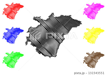 Ashanti Region (Administrative divisions of Ghana, Republic of Ghana) map vector illustration, scribble sketch Ashanti map 131543551