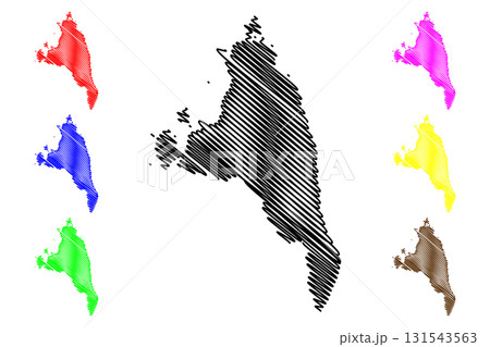Antsiranana Province (Provinces of Madagascar, Republic of Madagascar) map vector illustration, scribble sketch Antsiranana map 131543563