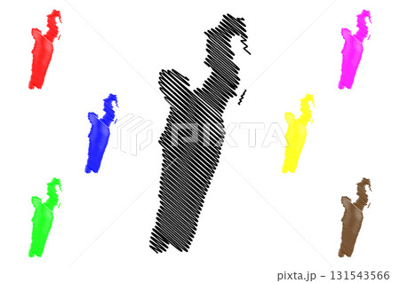 Toamasina Province (Provinces of Madagascar, Republic of Madagascar) map vector illustration, scribble sketch Toamasina map 131543566