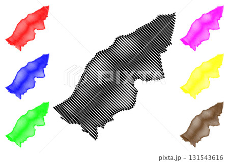 Mostaganem Province (Provinces of Algeria, Peoples Democratic Republic of Algeria) map vector illustration, scribble sketch Mostaganem map 131543616