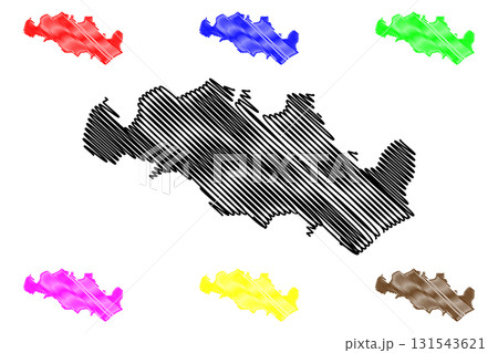 Oum El Bouaghi Province (Provinces of Algeria, Peoples Democratic Republic of Algeria) map vector illustration, scribble sketch Oum el-Bouaghi map 131543621