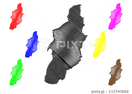 Tebessa Province (Provinces of Algeria, Peoples Democratic Republic of Algeria) map vector illustration, scribble sketch Tebessa map 131543668