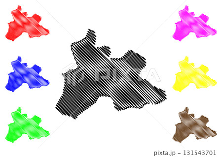Centre Region (Regions of Burkina Faso, Burkina Faso) map vector illustration, scribble sketch Centre map 131543701