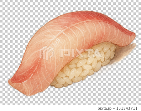 鰤魚握壽司插圖（1條） 131543711