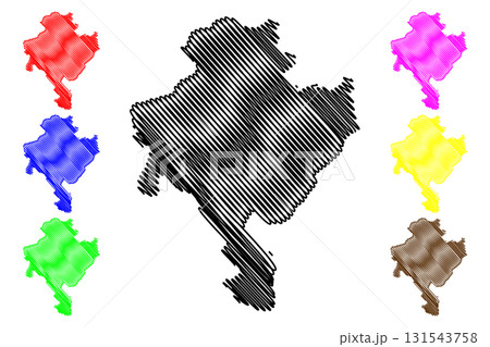 Ghazni Province (Islamic Republic of Afghanistan, Provinces of Afghanistan) map vector illustration, scribble sketch Ghazni map 131543758