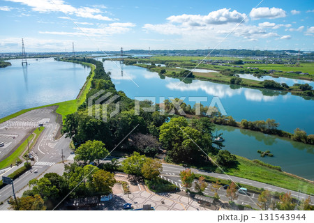 【木曽三川公園センター 】展望タワー展望室からの眺望 《岐阜県 海津市》 131543944