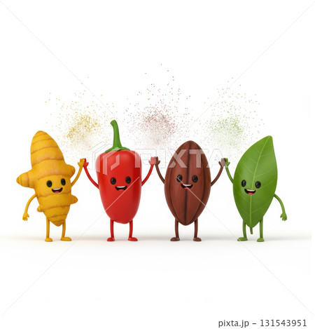 Natural Flavor Friends: Colorful Spice Harmony 131543951