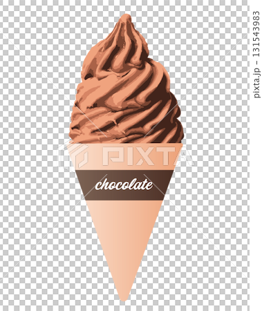 巧克力口味軟冰淇淋插畫 131543983