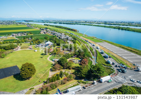 【木曽三川公園センター 】展望タワー展望室から望む北ゾーン 《岐阜県 海津市》 131543987