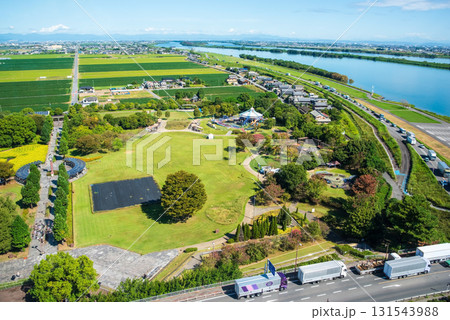 【木曽三川公園センター 】展望タワー展望室から望む北ゾーン 《岐阜県 海津市》 131543988