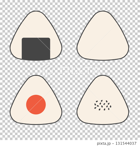 簡易飯糰圖示 | 海藻、梅子、芝麻鹽飯糰套餐 131544037