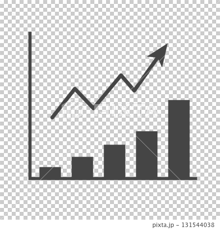 シンプルな棒グラフと折れ線グラフ|ビジネス風成長アイコン シンプルな棒グラフと折れ線グラフ|ビジネス風成長アイコン 131544038