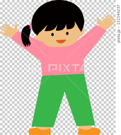 Girl with outstretched hands 131544237