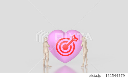 The Heart and blue eye target for romance or love concept 3d Rendering. 131544579