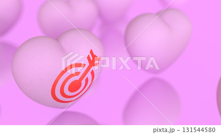 The Heart and blue eye target for romance or love concept 3d Rendering. The Heart and blue eye target for romance or love concept 3d Rendering. 131544580