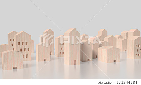 The Wood House on White Background for Property or Building concept 3d Rendering. The Wood House on White Background for Property or Building concept 3d Rendering. 131544581