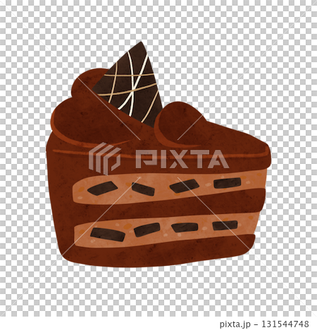 チョコレートケーキ　水彩風手描きイラスト 131544748