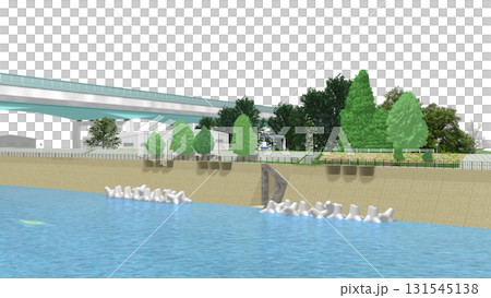 「擁有藍色海景的公園」PNG素材,可用作動畫背景 「擁有藍色海景的公園」PNG素材,可用作動畫背景 131545138