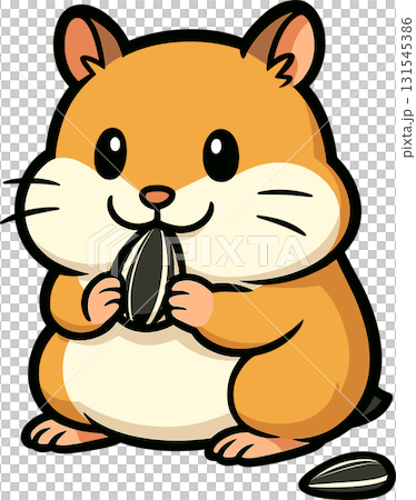 ハムスターとヒマワリの種のイラストのイラスト素材 [131545386] - PIXTA