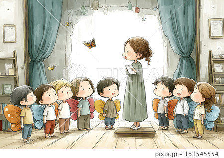 美優シリーズ：幼稚園の発表会シーン　蝶々の衣装 131545554