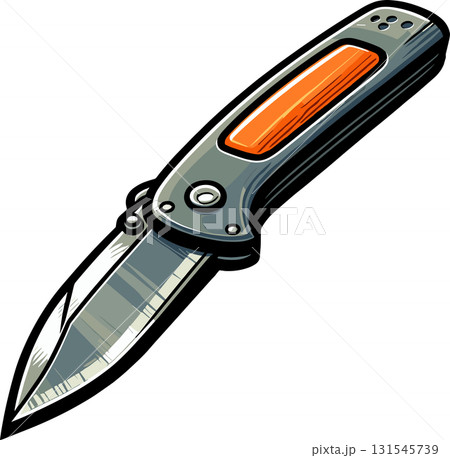 シンプル折り畳みナイフのイラスト 131545739