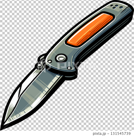 シンプル折り畳みナイフのイラスト 131545739
