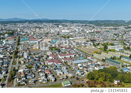 北見市の住宅街と街並みの空撮写真(北海道) 北見市の住宅街と街並みの空撮写真(北海道) 131545831
